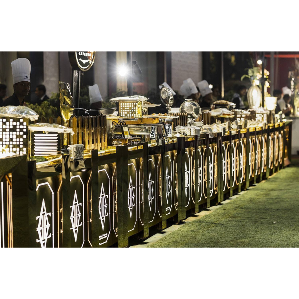 Decorative catering buffet counter