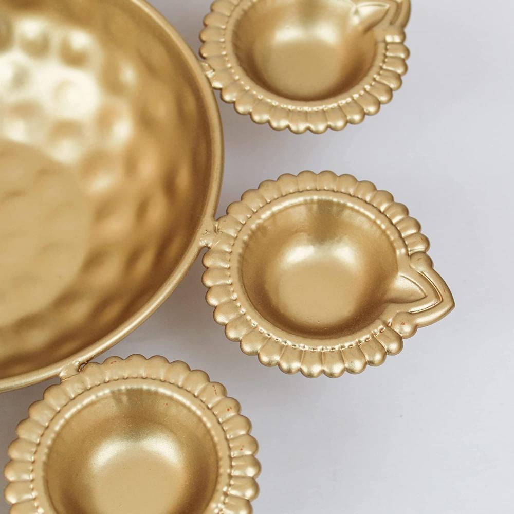 Metal Diya - Color: Golden