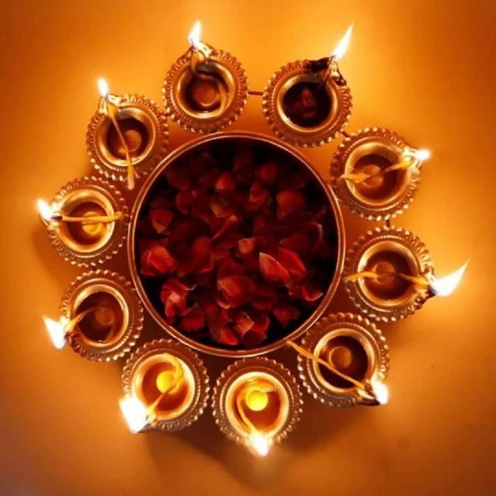 Metal Diya - Color: Golden