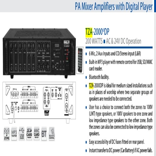 Ahuja Two Zone Amplifier - Color: Black