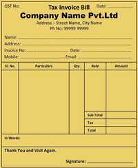 Printed Bill Book