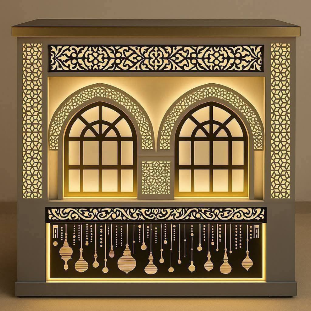 Decorated buffet counter