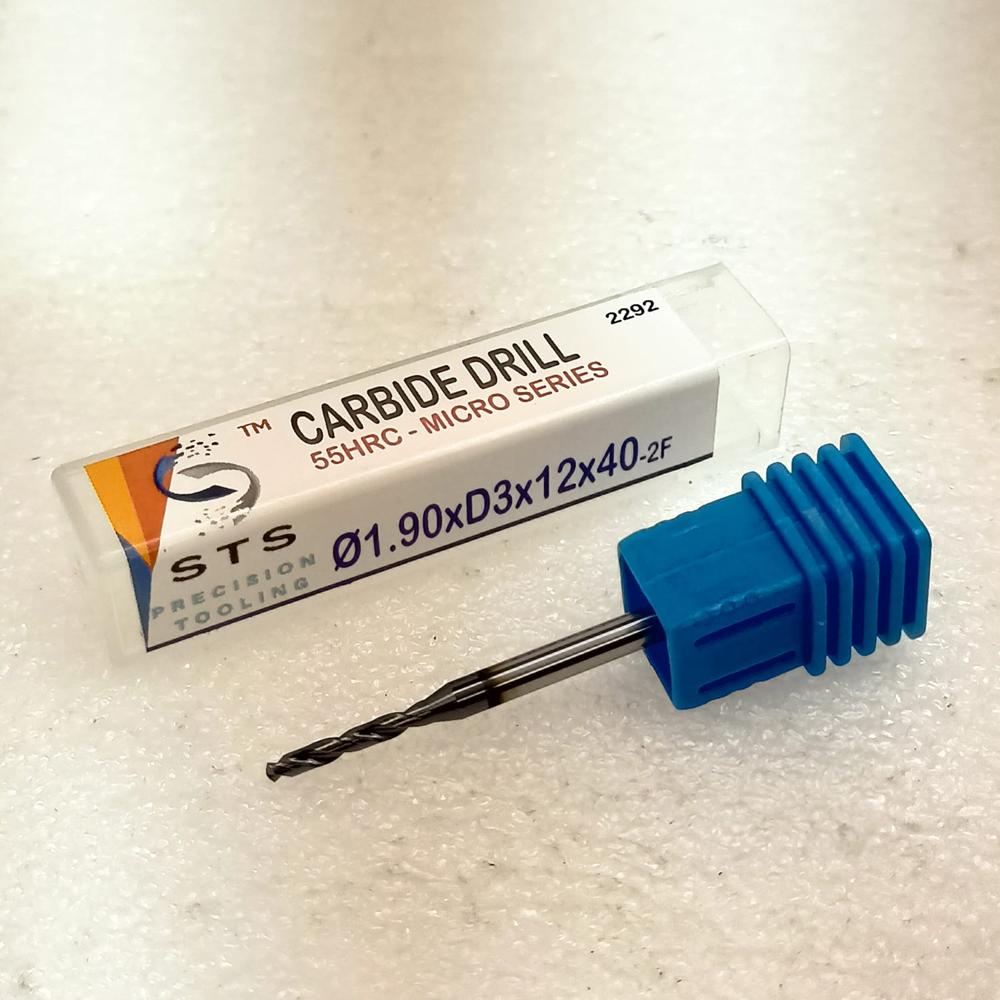 Micro Drill 1.9xD3x12x40 (55 HRC)