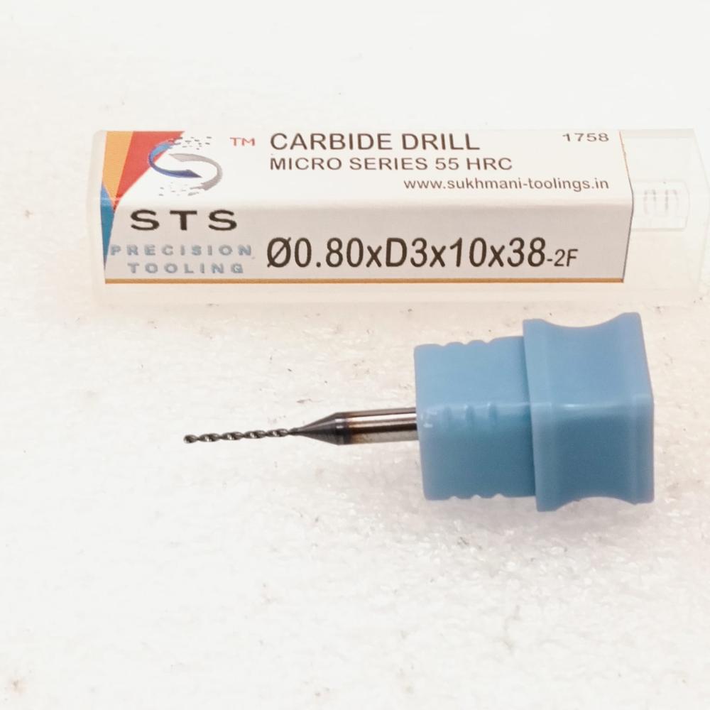 Micro Drill 0.8xD3x10x38 (55 HRC)