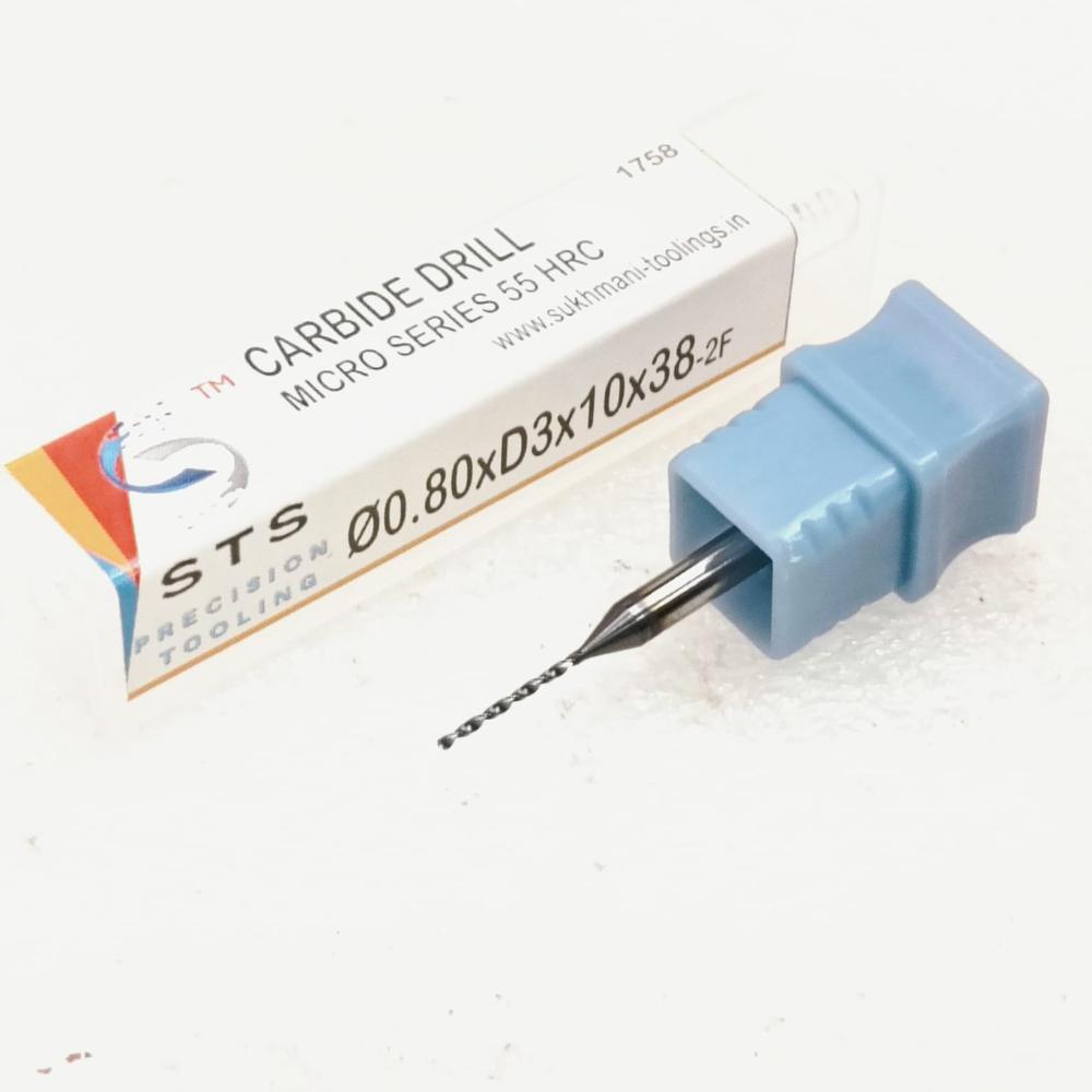 Micro Drill 0.8xD3x10x38 (55 HRC)