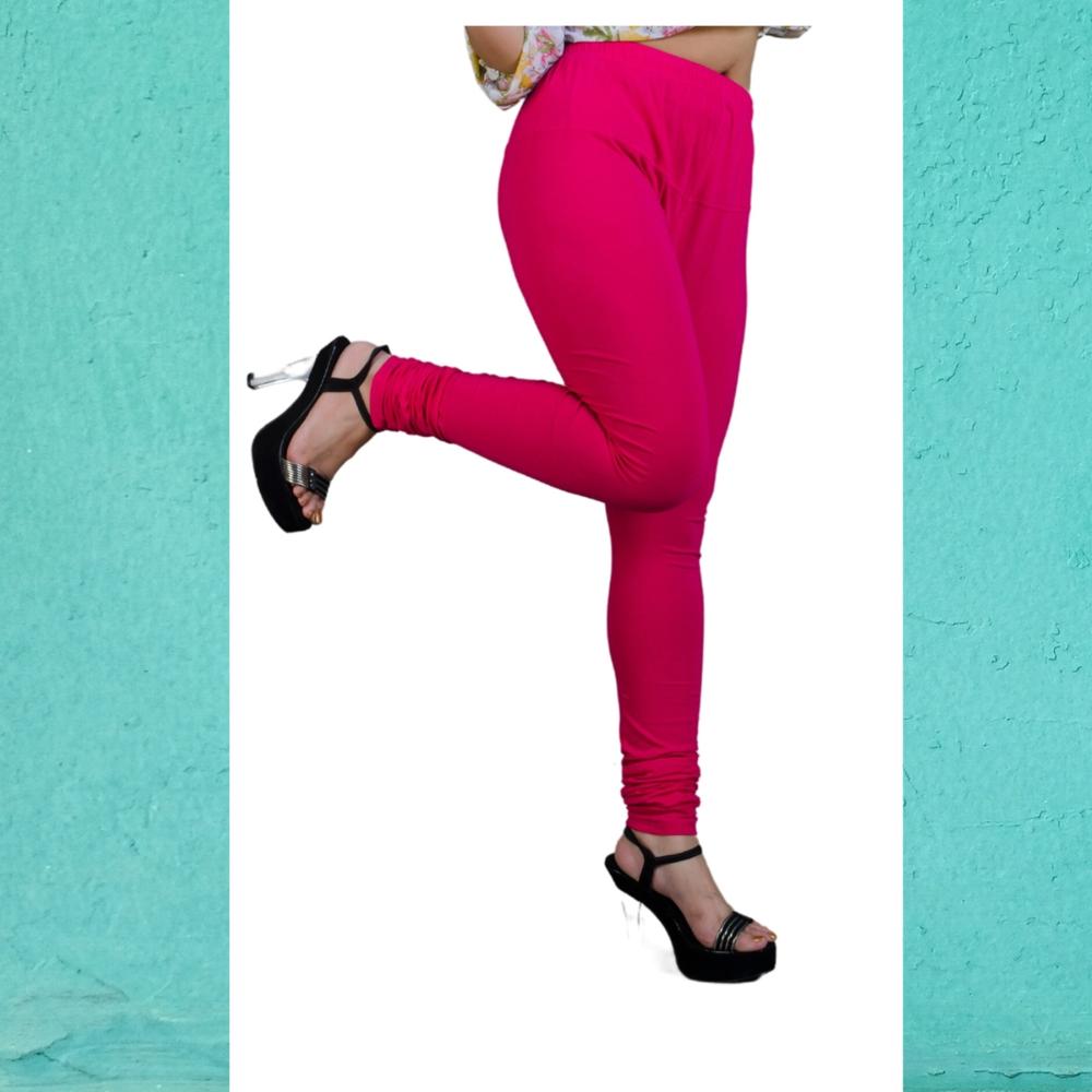 V-cut Churidar Leggings - Color: Blue
