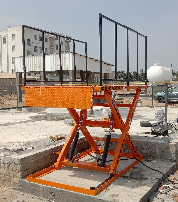 Scissor Lift Table 1T Stationery For Gas Cylinder Unloading