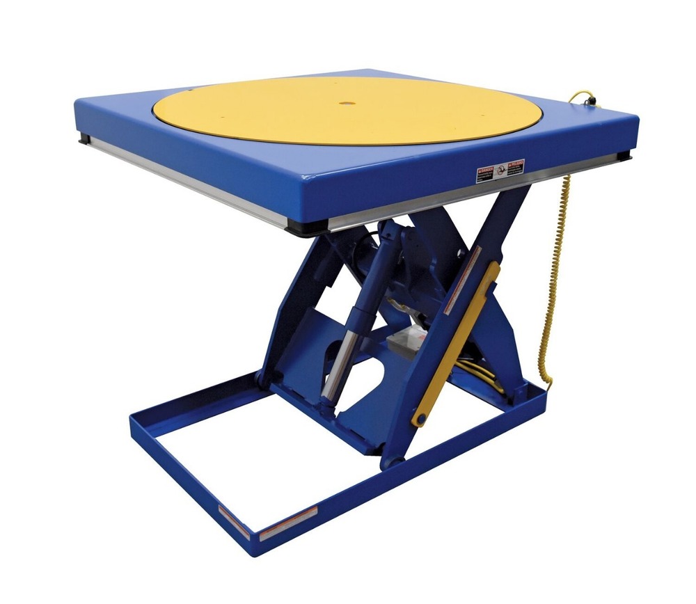1T Stationary Scissor Lift Table With Top Rotation