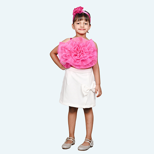 Girls Magenta Tulle Party Dress, Spaghetti Layered skirt, knee length