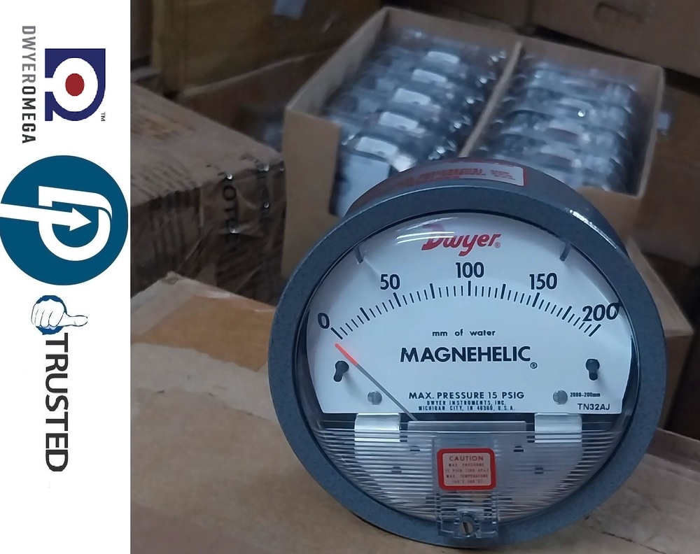 Magnehelic Gauge - Aluminum, 4 Inch Diameter, -20 To 15 Psig Pressure Range | High Accuracy Â±2%, 1/8 Npt Connections, Ideal For Hvac And Medical Equipment Monitoring