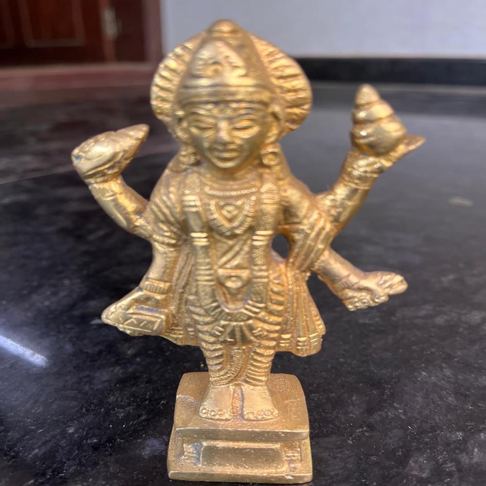 AJ99C-BRASS DHANVANTARI IDOL