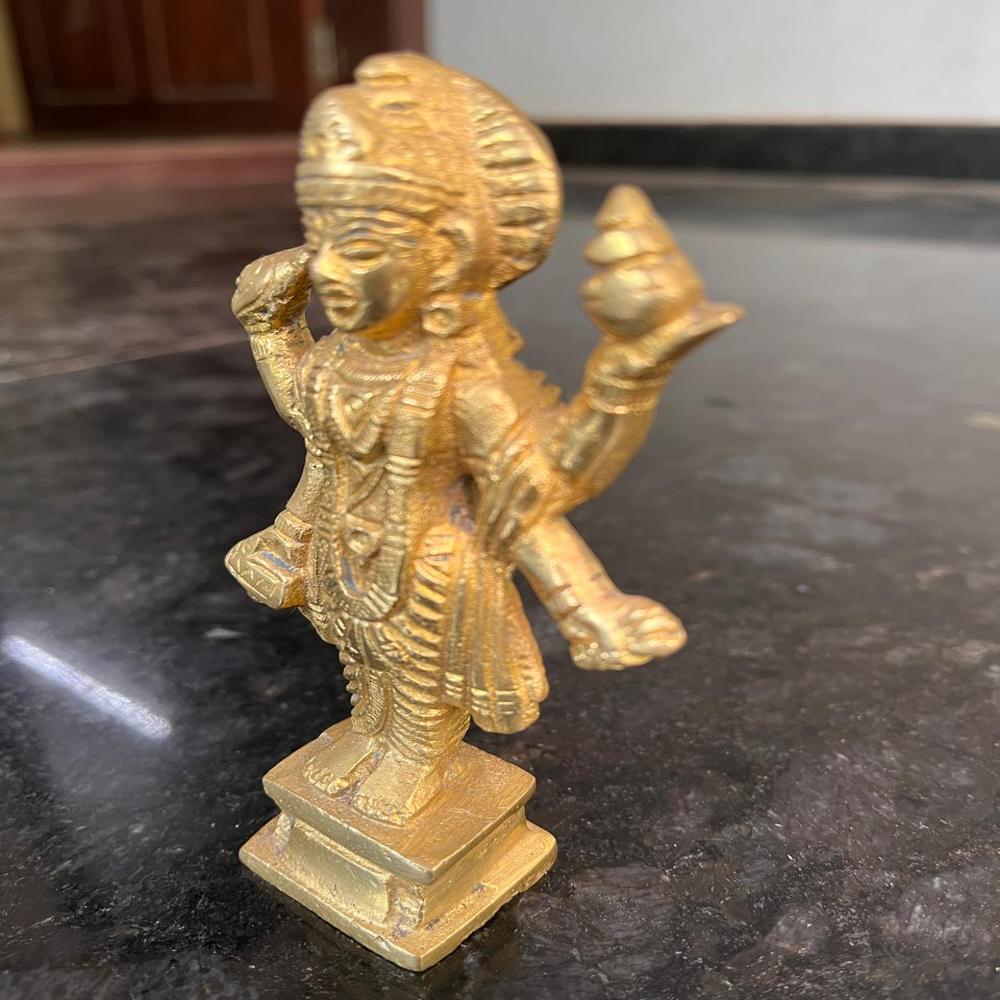 AJ99C-BRASS DHANVANTARI IDOL 