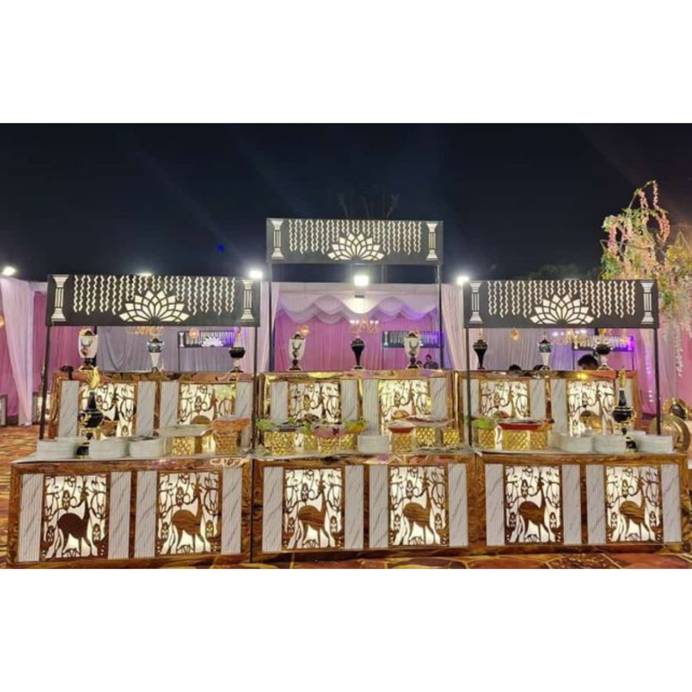 Decorative wedding catering counters