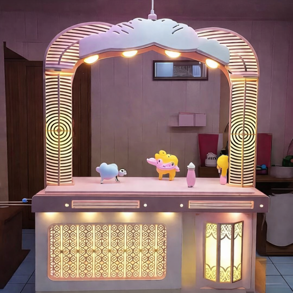 Decorative stainless steel wedding catering counter