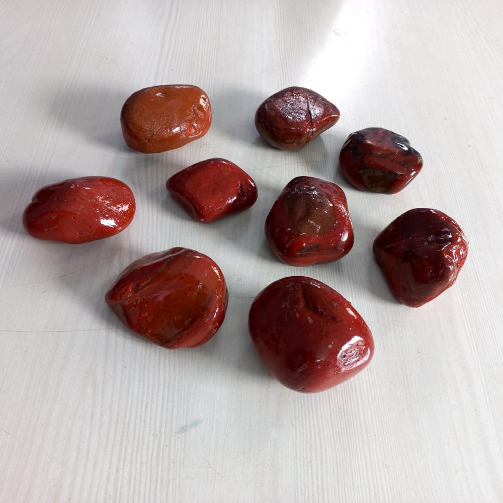 Natural Polished Red Jasper Agate Pebble Stones for Garden Landscaping in Bulk