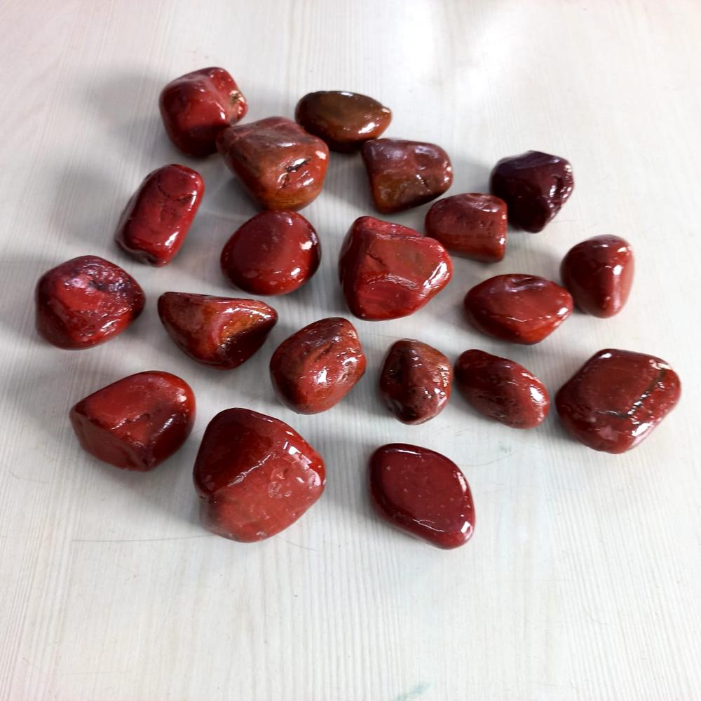 Natural Polished Red Jasper Agate Pebble Stones for Garden Landscaping in Bulk