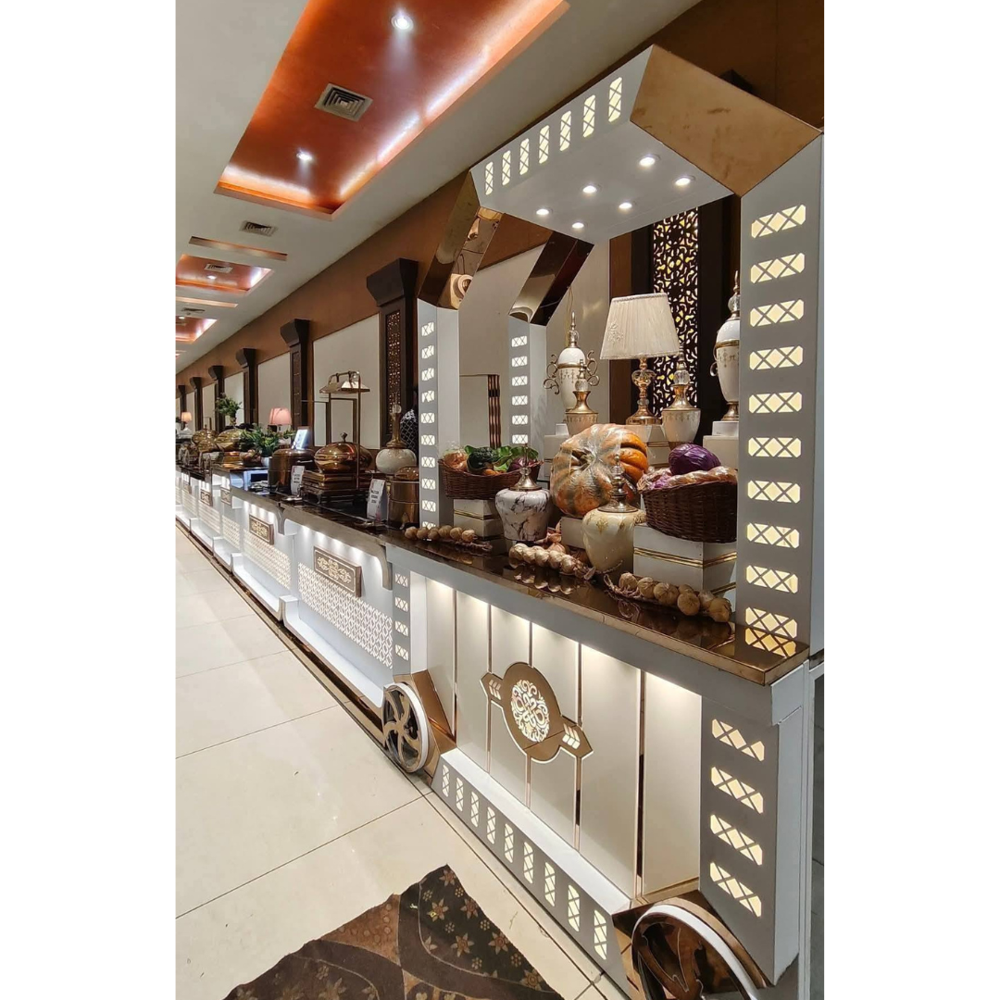 Stainless steel catering or banquet display counter