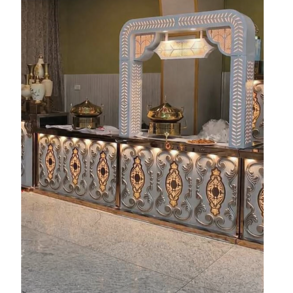 Decorative catering or buffet display counter