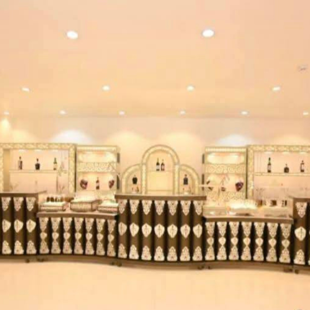 Modern wedding food catering buffet counter