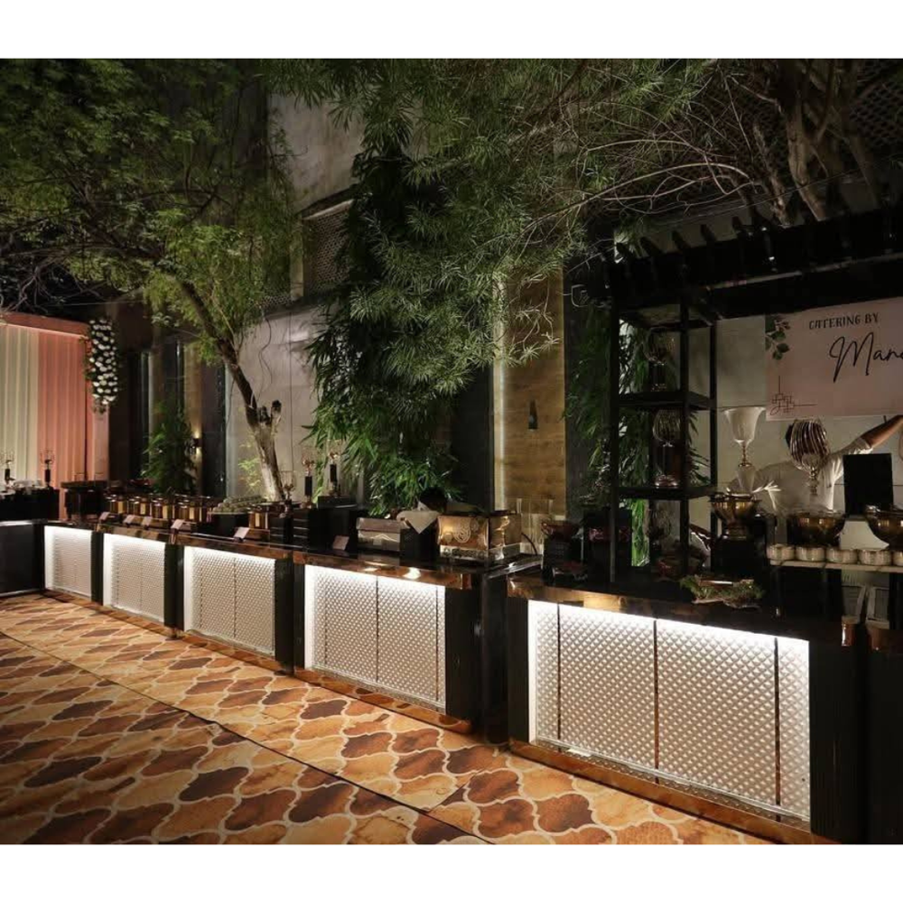 Illuminated buffet catering counters
