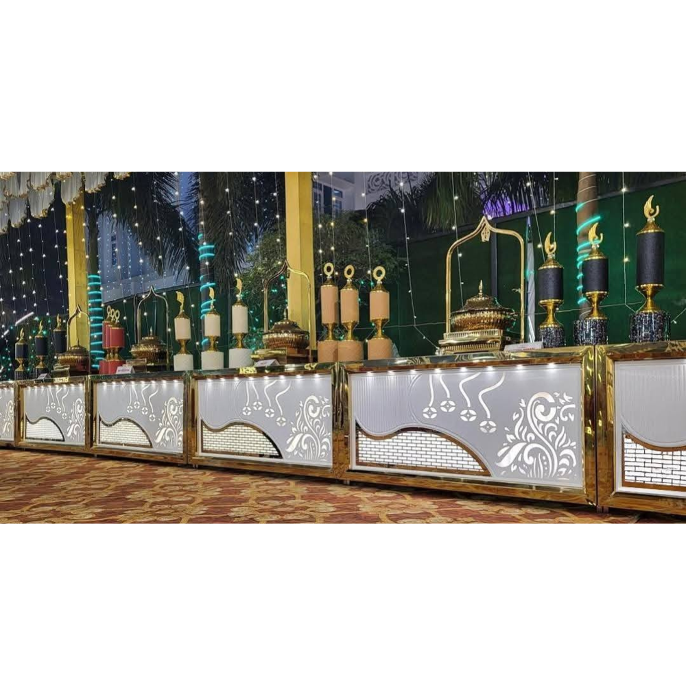Decorative food catering counter