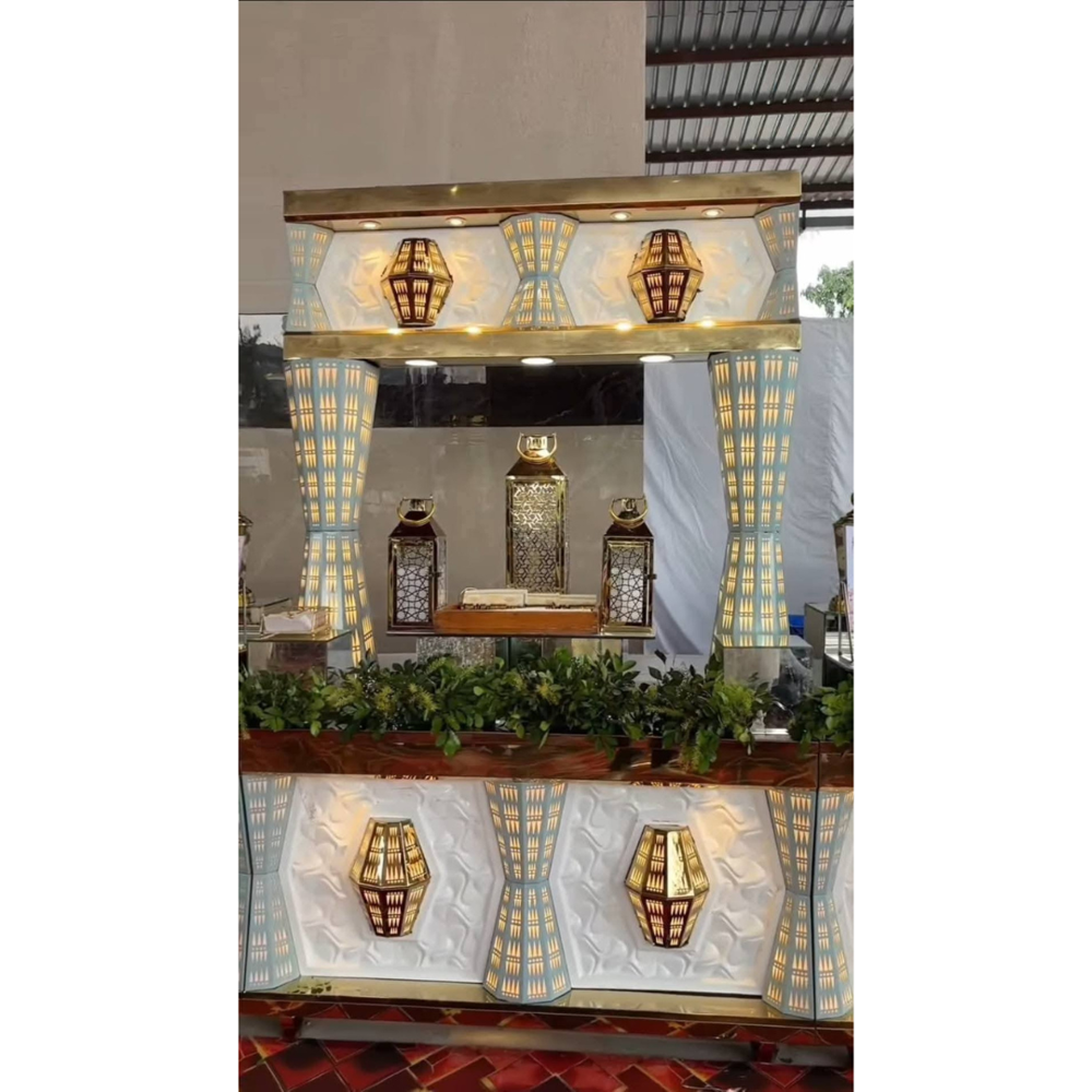 Modern wedding catering display buffet counter