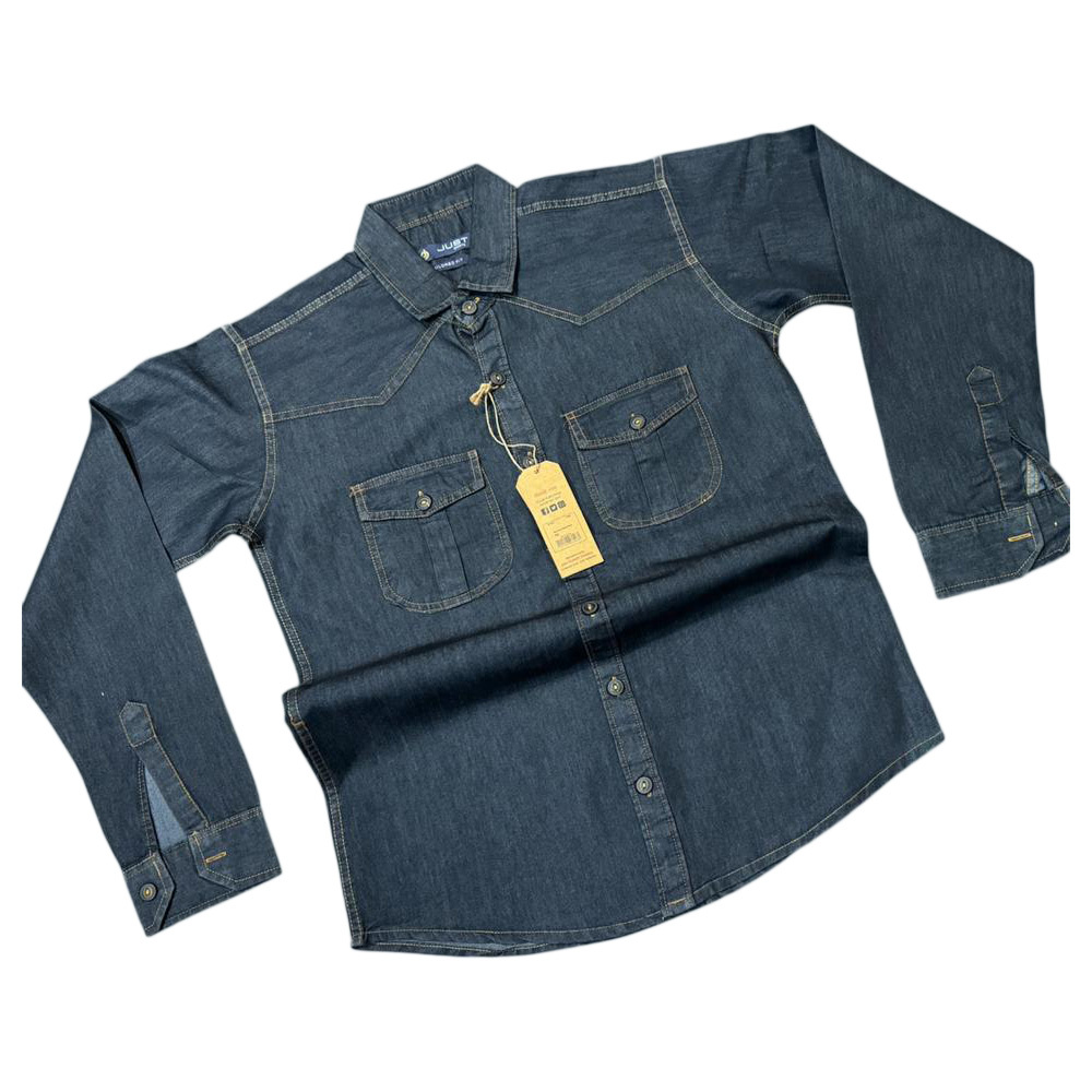 M-XL आकार का डेनिम शर्ट