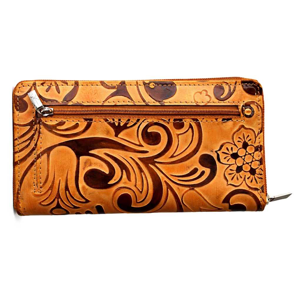 Handcrafted Kolka Design Goat Skin Leather Round Zipped Ladies Purse