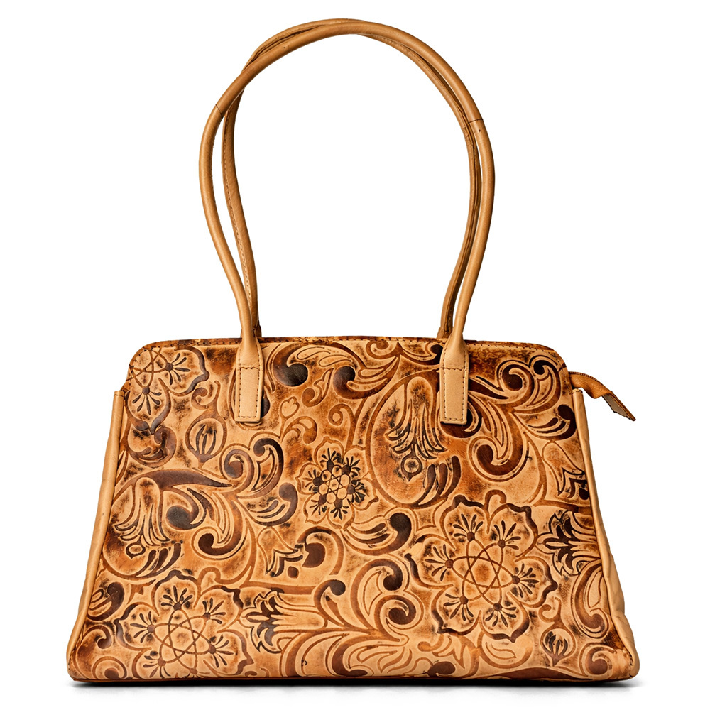 Handcrafted Kolka Design Triangle Shaped Goat Skin Leather Bag