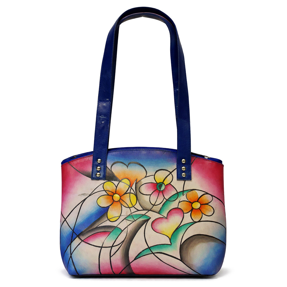 Hand Painted Ladies Leather Bag