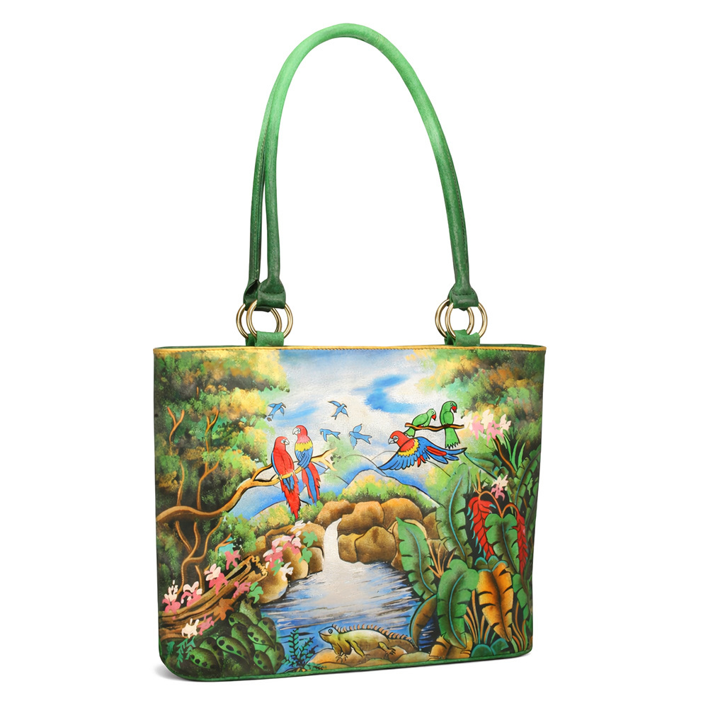 Hand Painted Ladies Leather Bag