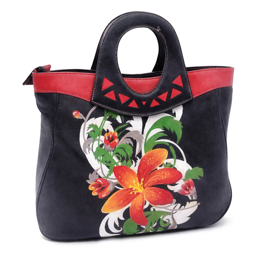 Hand Painted Leather Ladies Bag