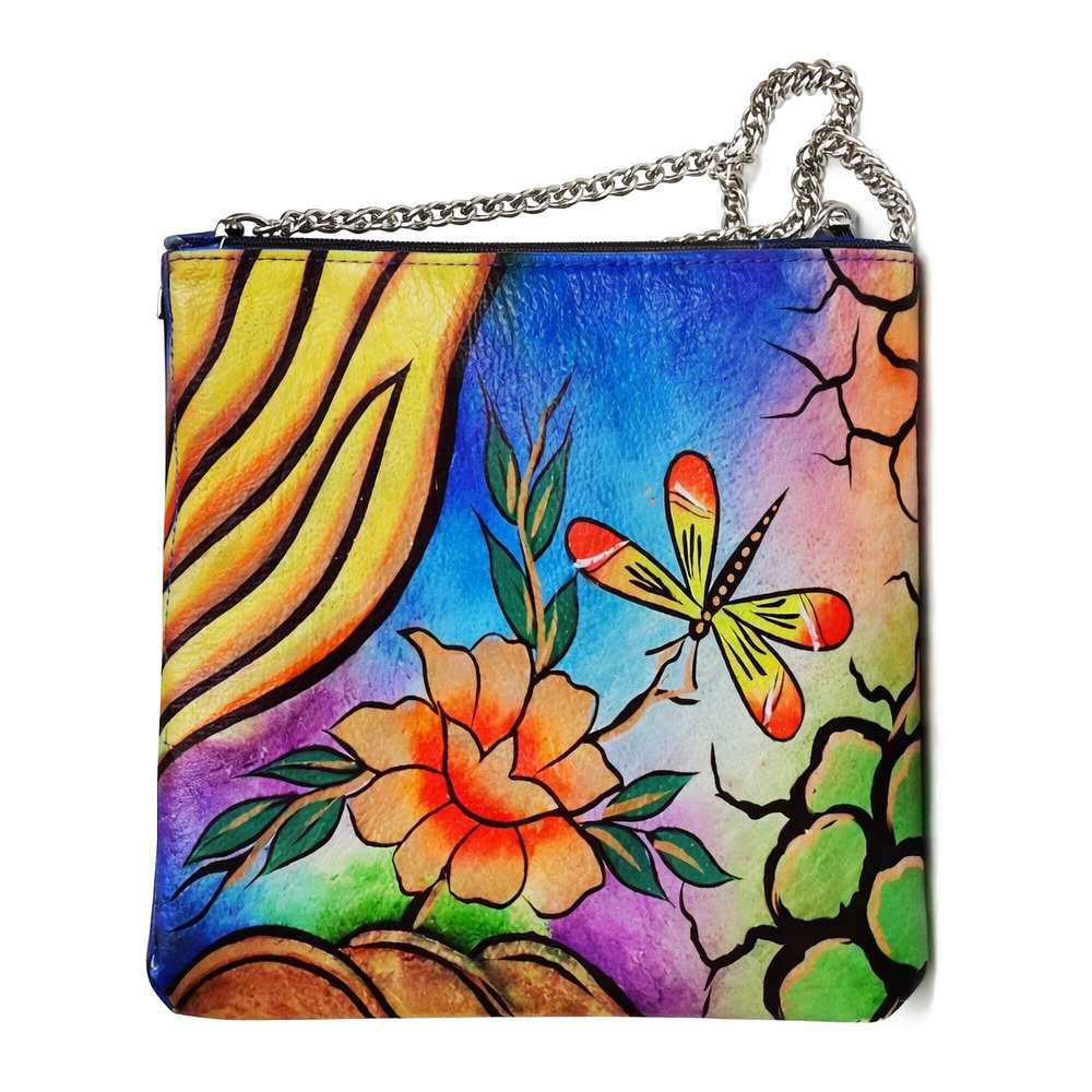 Hand Painted Ladies Leather Purse