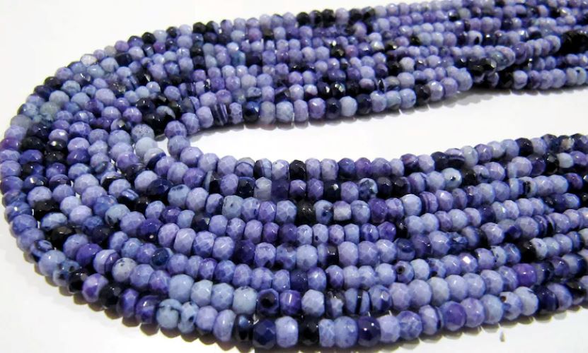 Natural Purple Opal Rondelle Faceted 3-4mm beads Jewelry Making Gemstone Beads Strand 13 inch Long