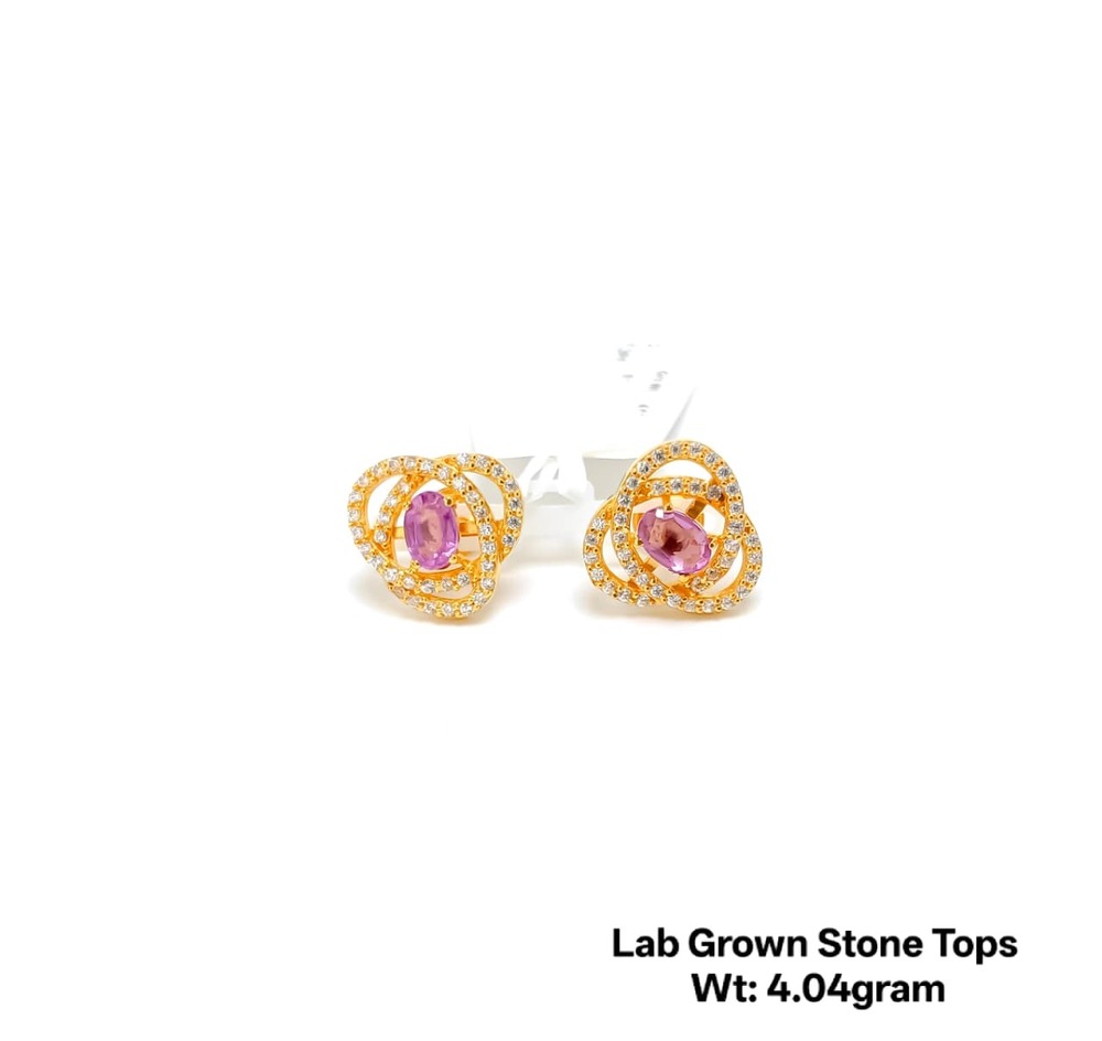 22KT Gold Lab Grown Tops Stone