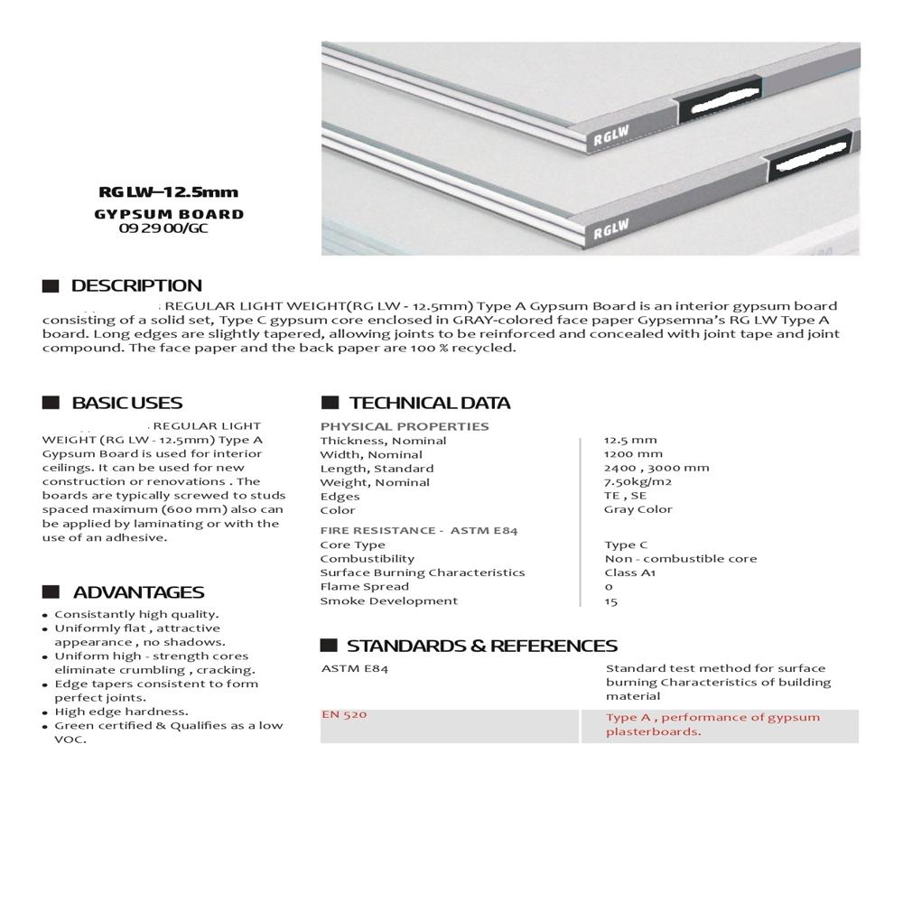 Gypsum Plaster Boards