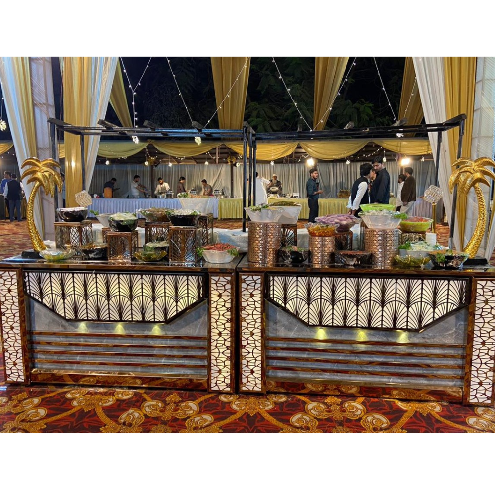 Stainless steel wedding catering counter