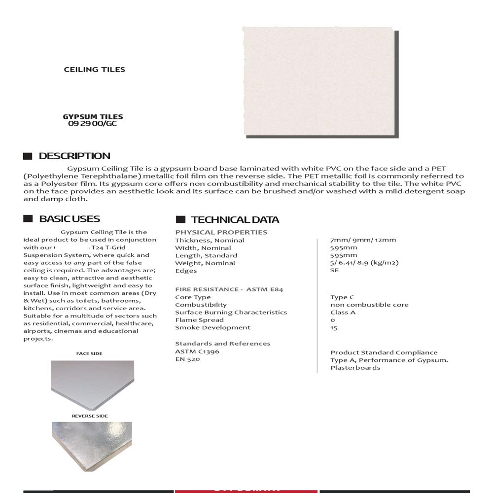Gypsum Ceiling Tiles