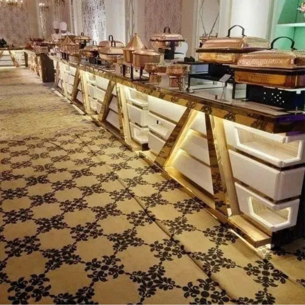 Modern stainless steel buffet catering counter