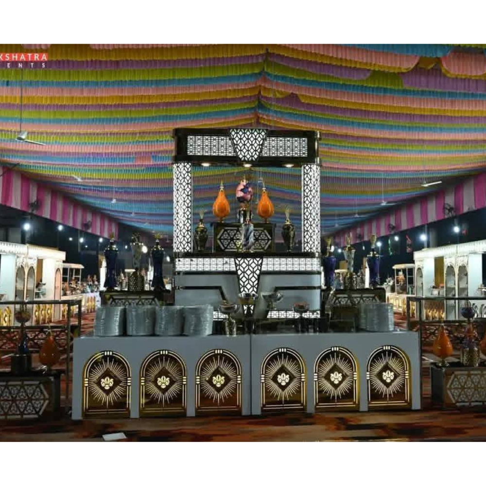 Decorated food or drink stall counters