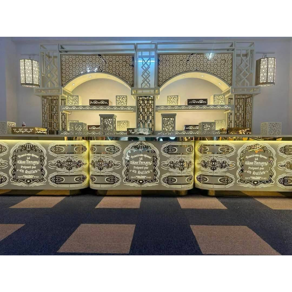 Decorative stainless steel catering buffet counter