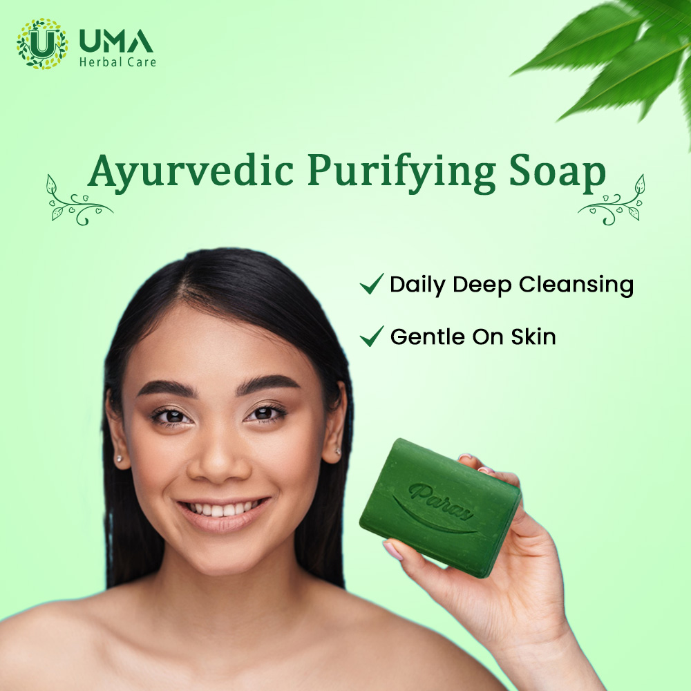 Herbal Bathing Soap - Natural Ingredients, Green Color, Medicated Bar, Middle Foam | Aids In Removing Dirt, Reduces Bacterial Growth, Provides Stress Relief