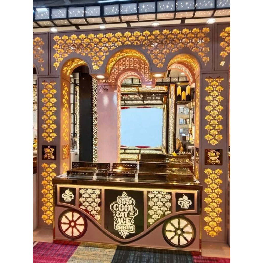 Decorative stainless steel led catering display counter