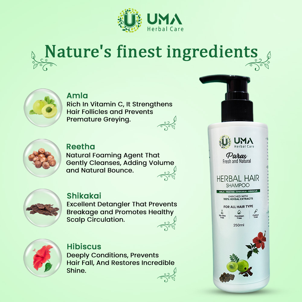 Amla Reetha Shikakai Herbal Shampoo - Grade: A