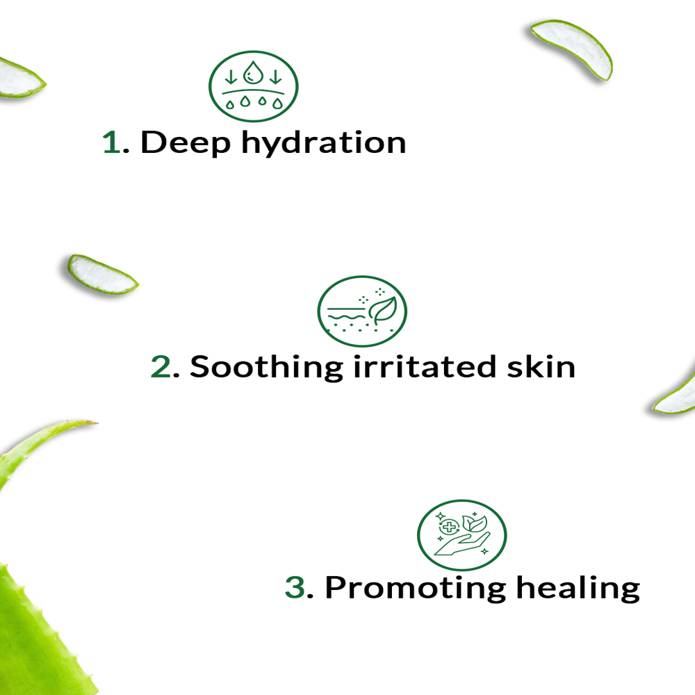 PURE ALOE VERA GEL FOR SKIN HYDRATING MOISTURIZING & GLOWING SKIN & HAIR