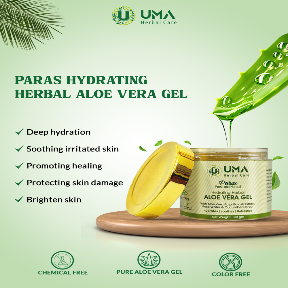 PURE ALOE VERA GEL FOR SKIN HYDRATING MOISTURIZING & GLOWING SKIN & HAIR