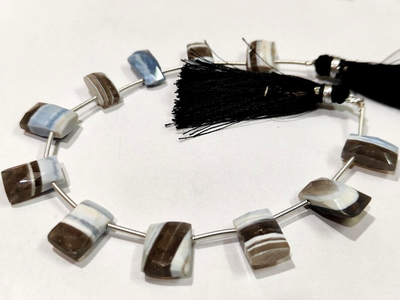 Natural Boulder Opal Cushion Rectangle Shape 12 to 15mm Briolette beads Sold Per Strand 8 Inches Long