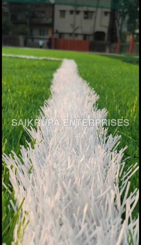 Football White Line Marking Grass