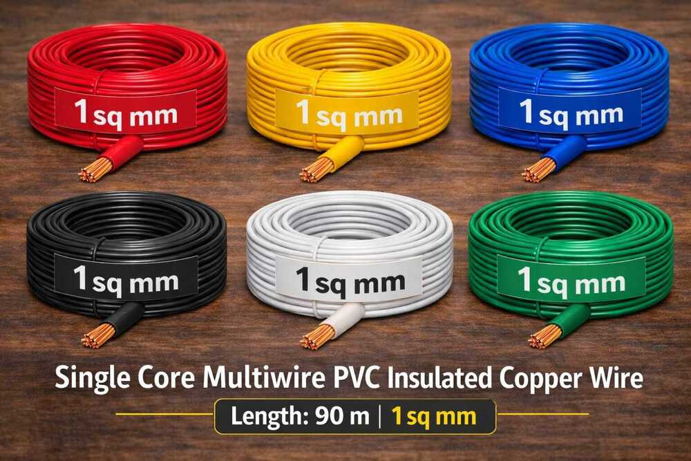 1sqmm Single Core Multiwire PVC Insulated Copper Wire