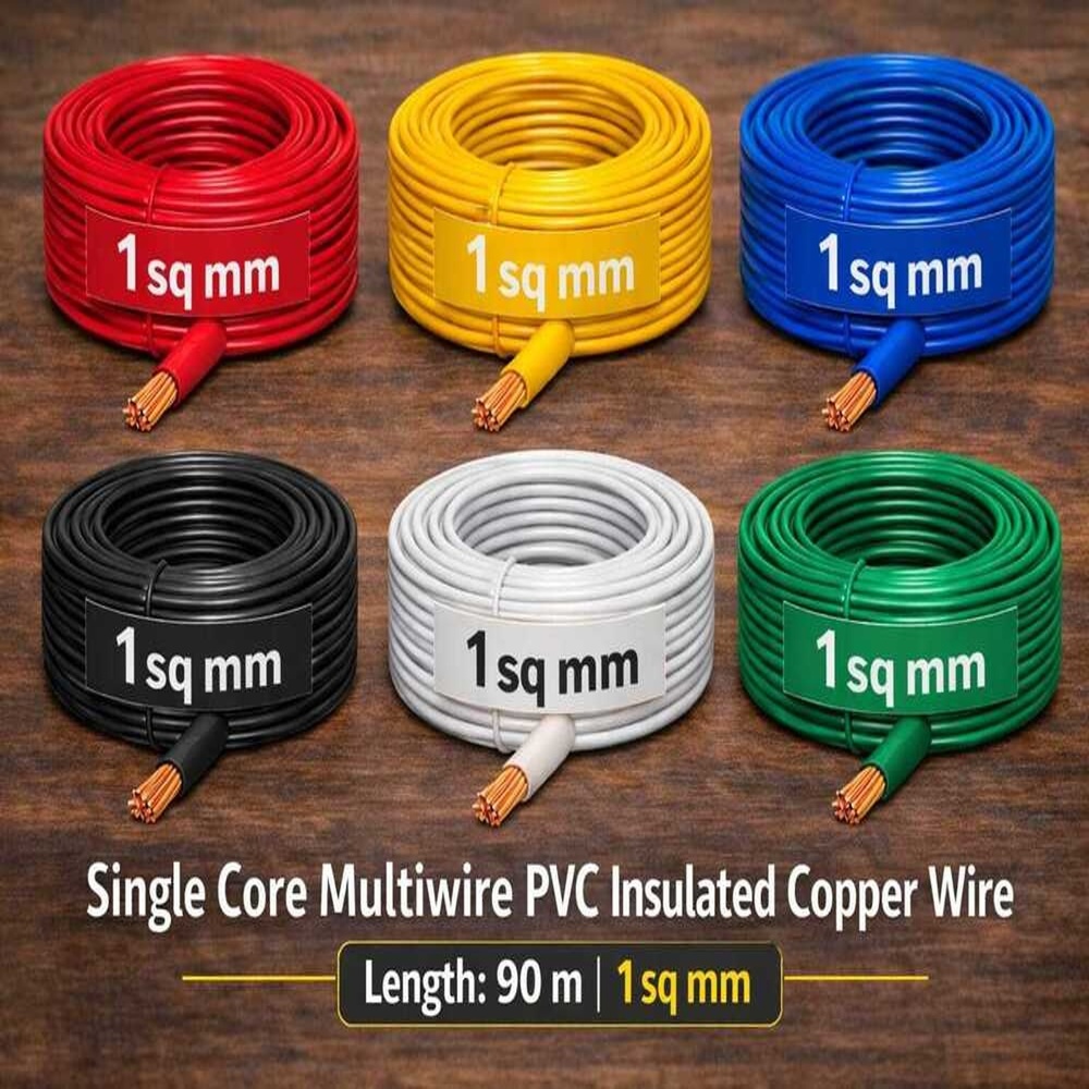 1Sqmm Single Core Multiwire Pvc Insulated Copper Wire - Application: Internal Electrical Installations